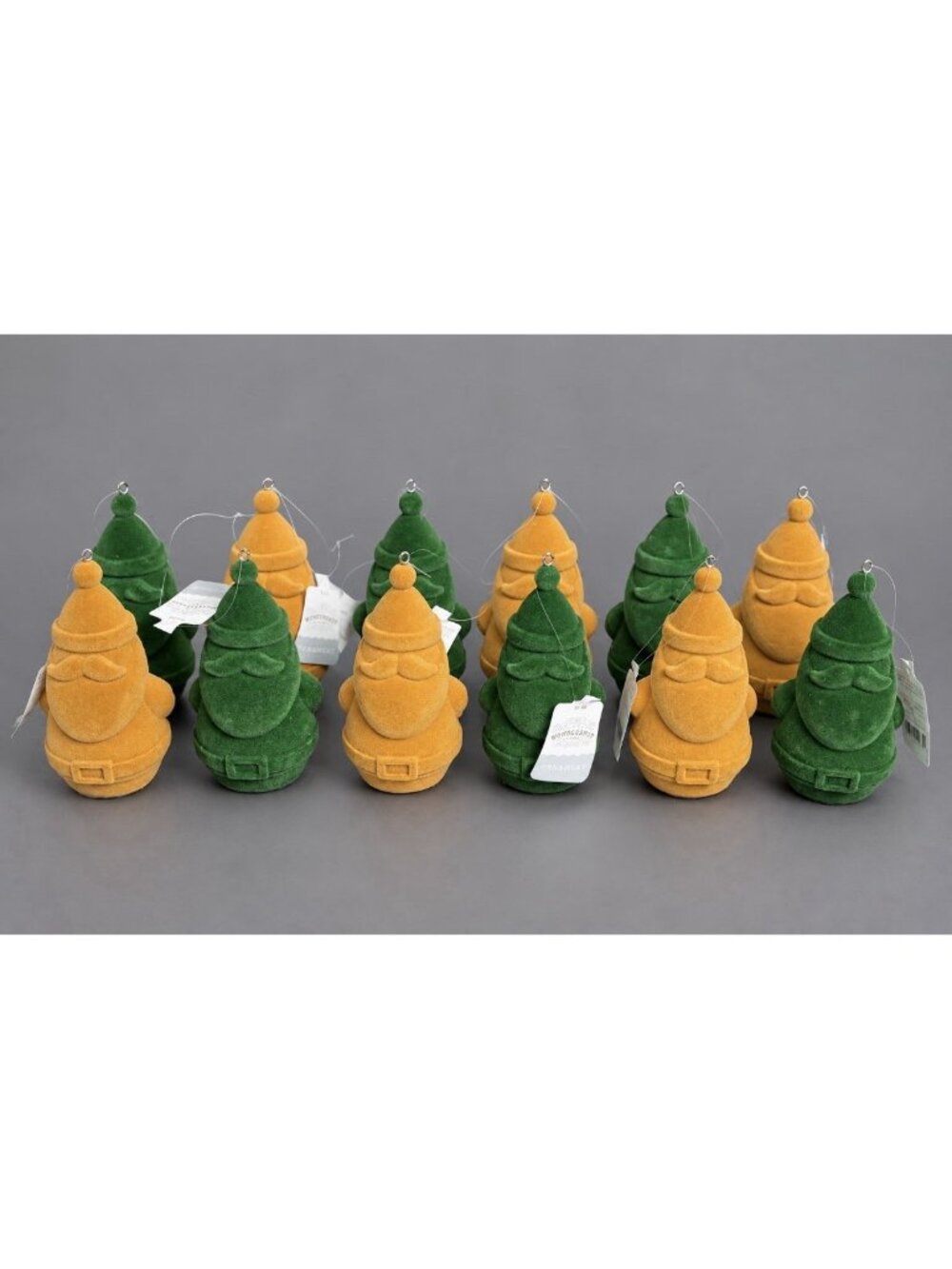 WONDERSHOP Target 2024 Lot of 12 Flocked Velvet Santa Christmas Tree Ornaments